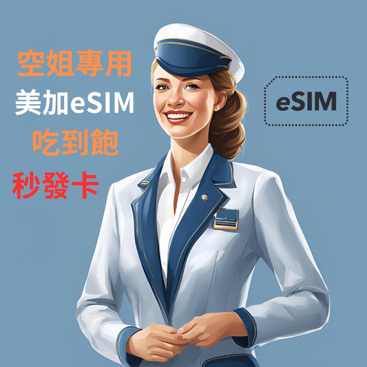【空姐專用eSIM】美國(含夏威夷)/加拿大 eSIM 5G高速吃到飽